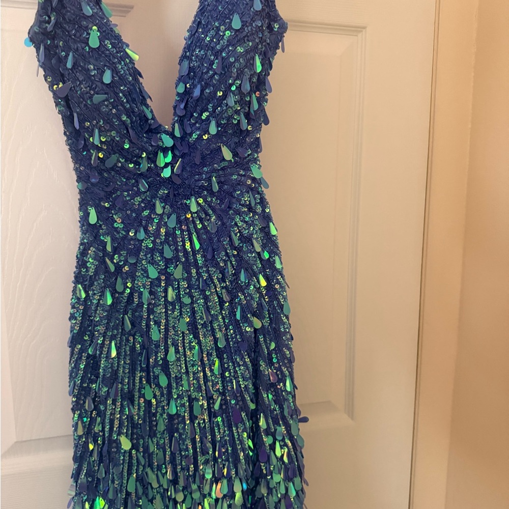 sherri hill blue hoco dress